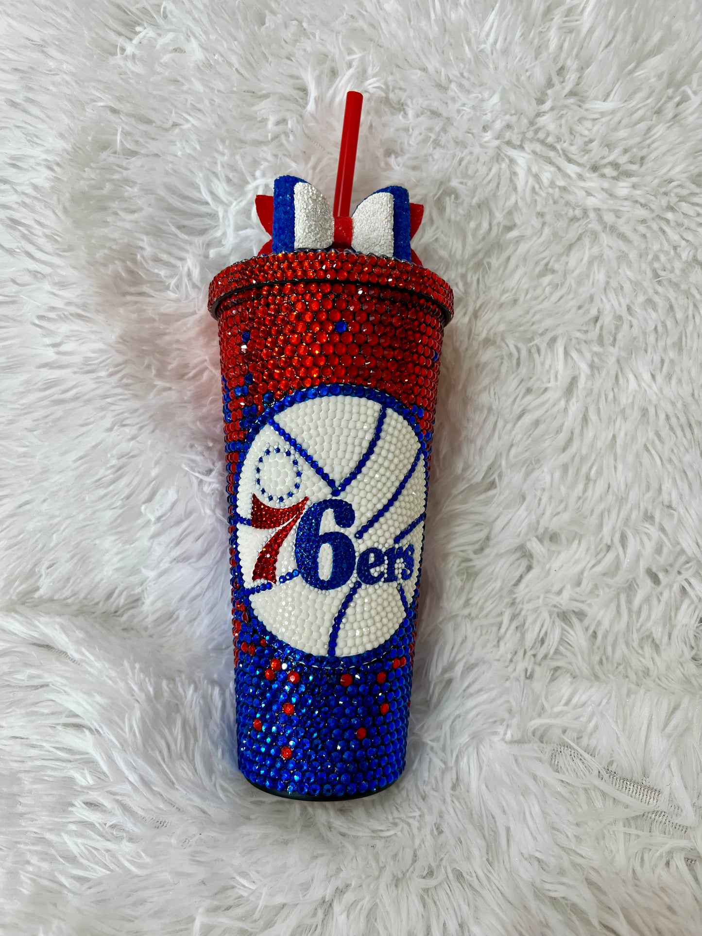 Philadelphia 76ers Tumbler complete with bow topper!