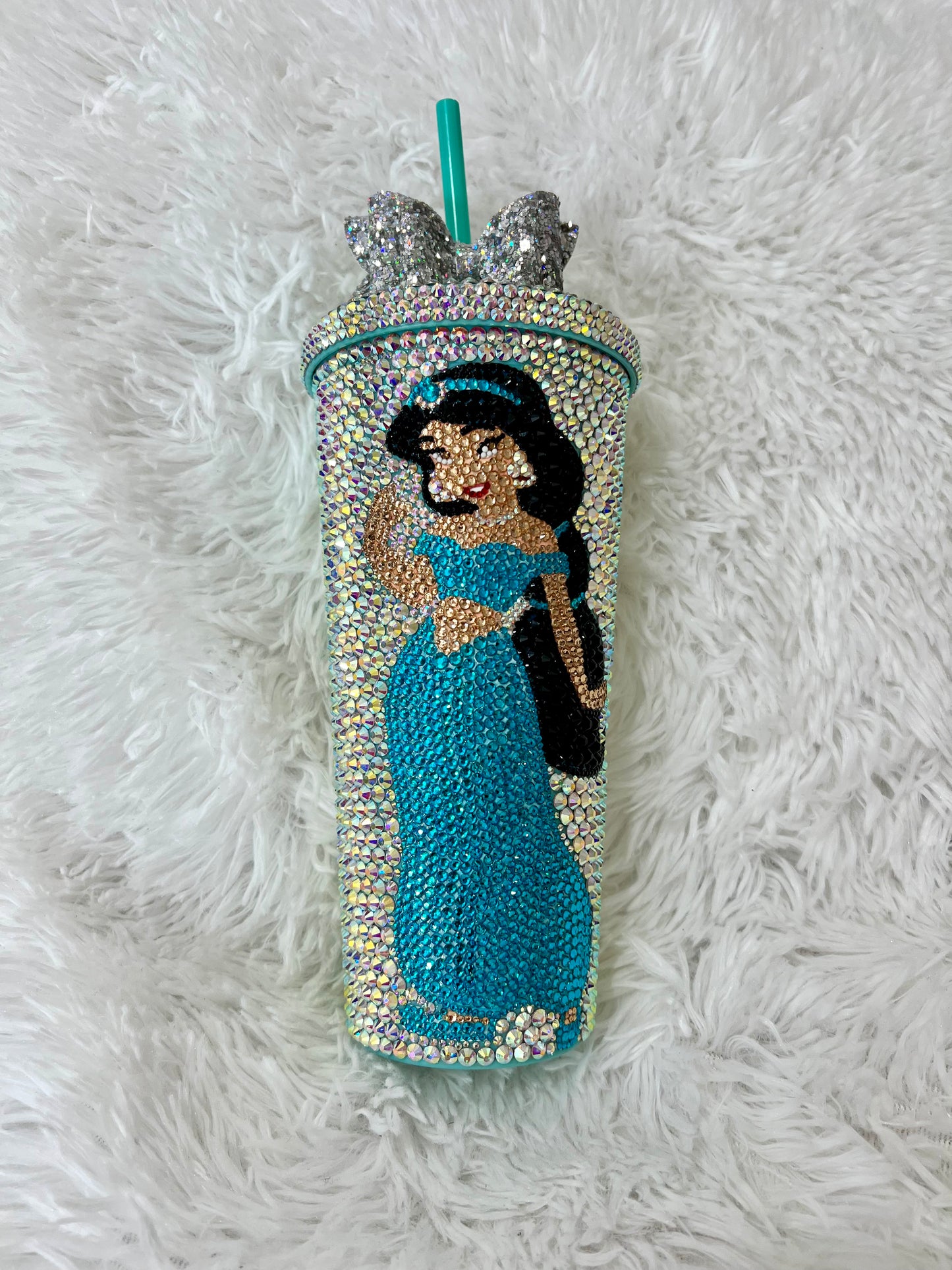Princess Jasmine Tumbler complete with bow topper 