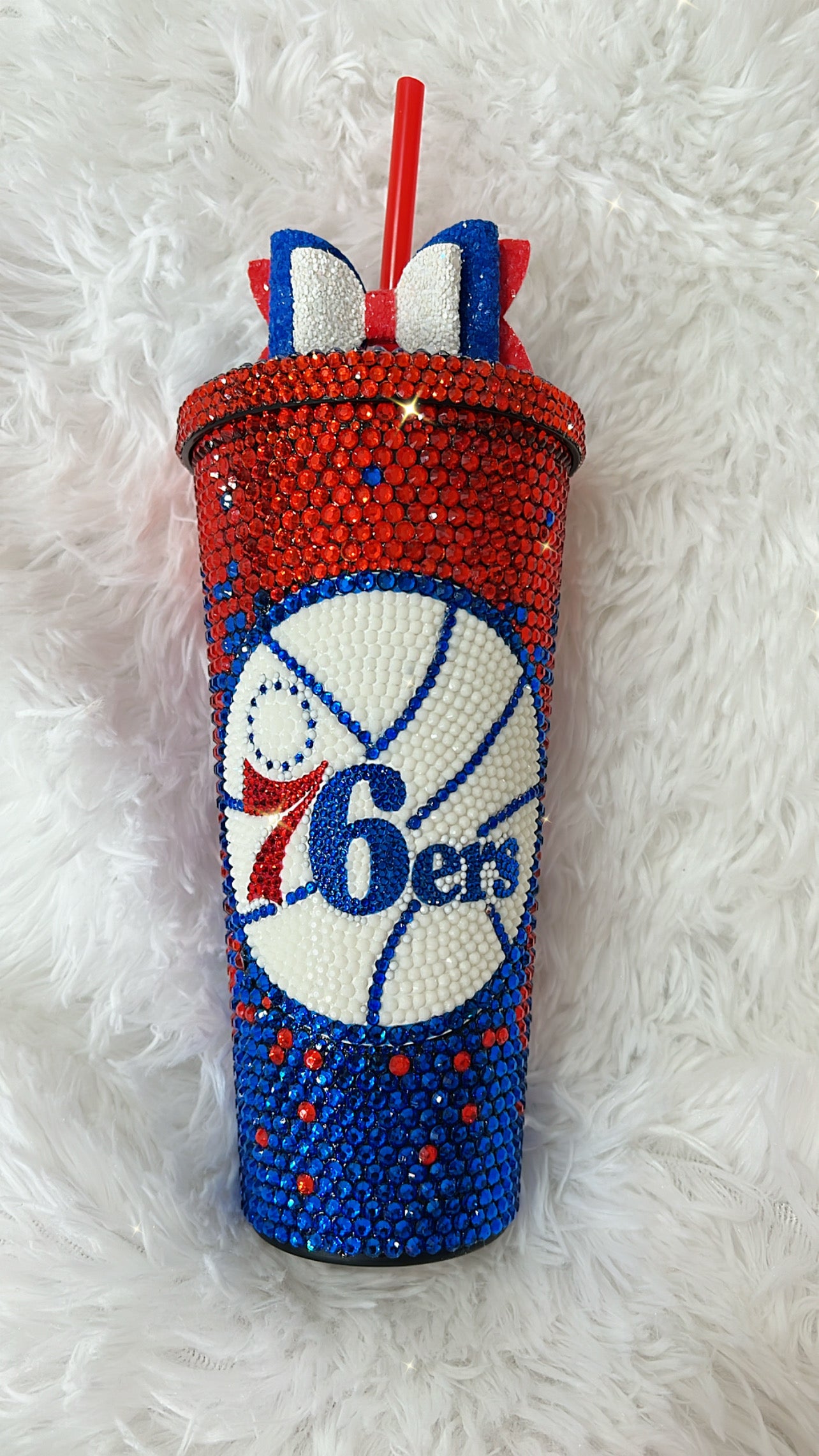 Philadelphia 76ers Tumbler complete with bow topper!
