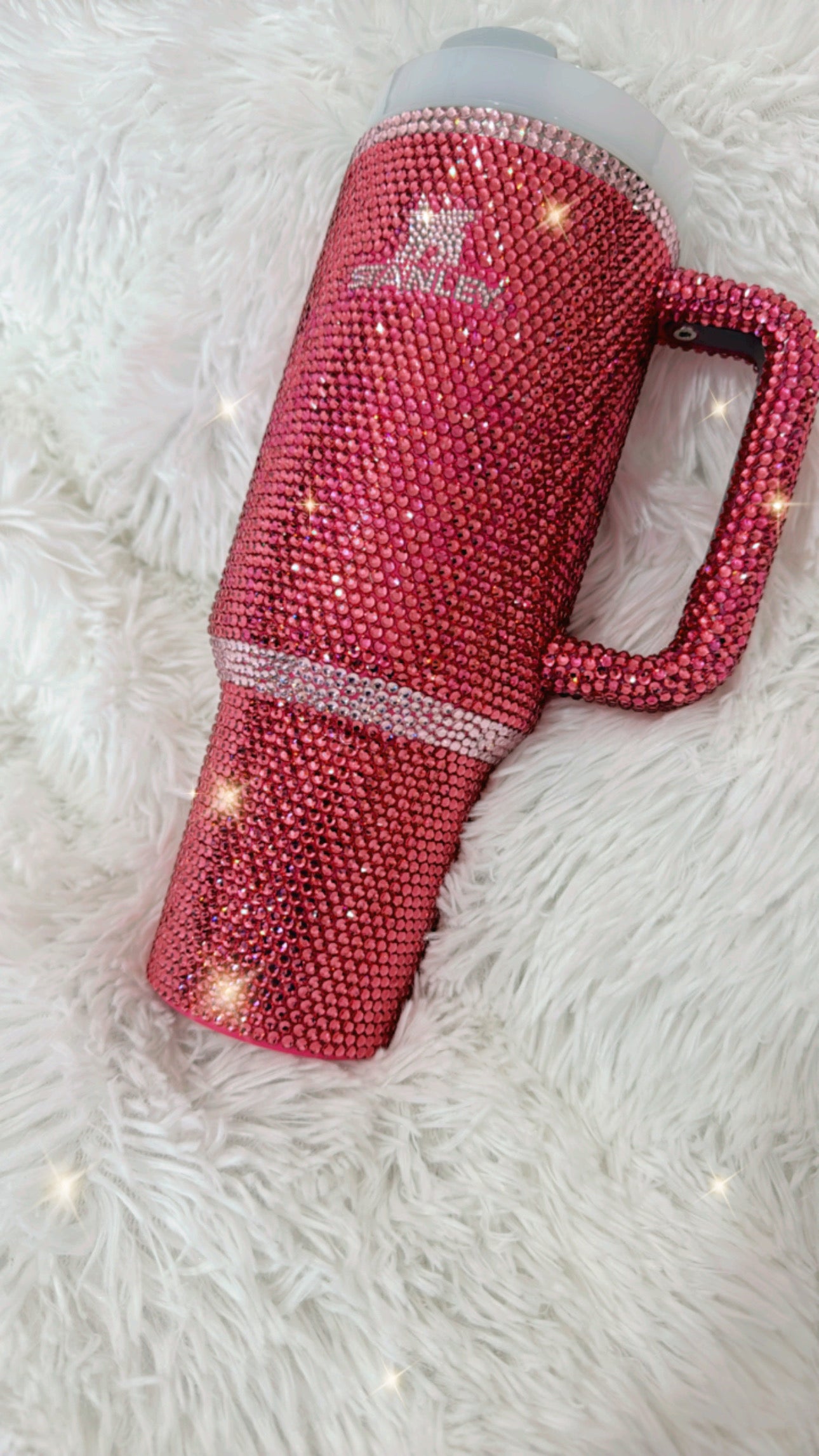 Heavenly pink 40oz tumbler with handle