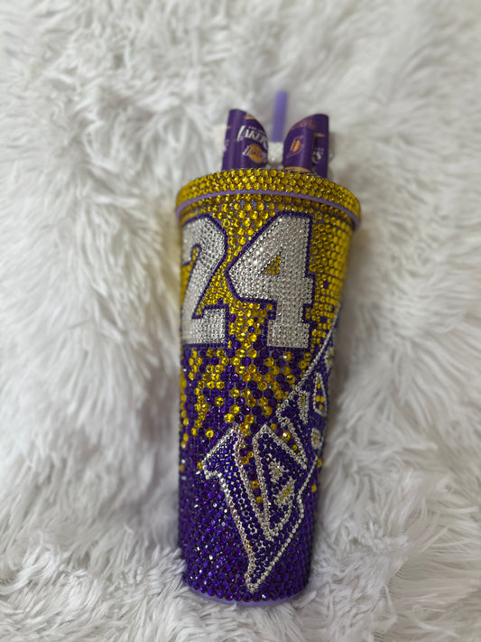 LA Lakers Tumbler with Bow Topper