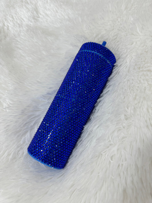 16 oz royal blue bling tumbler ready to ship