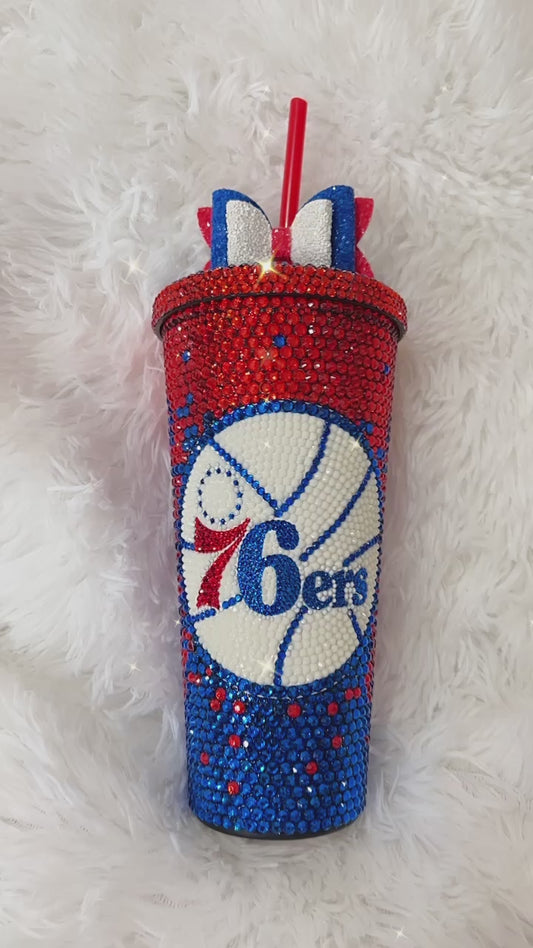 Philadelphia 76ers Tumbler complete with bow topper!